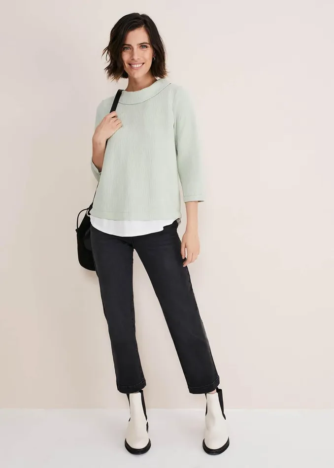 Women Phase Eight Tops and TShirts Mica Textured Top Sage