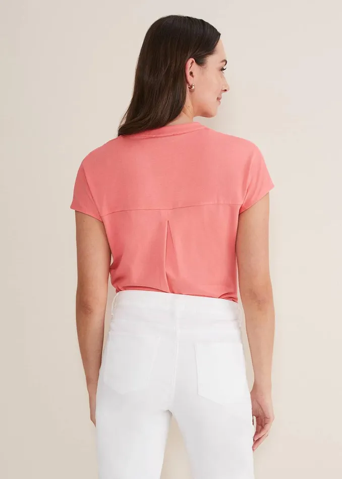 Women Phase Eight Tops and TShirts Mylah Burnout Abstract Top Apricot