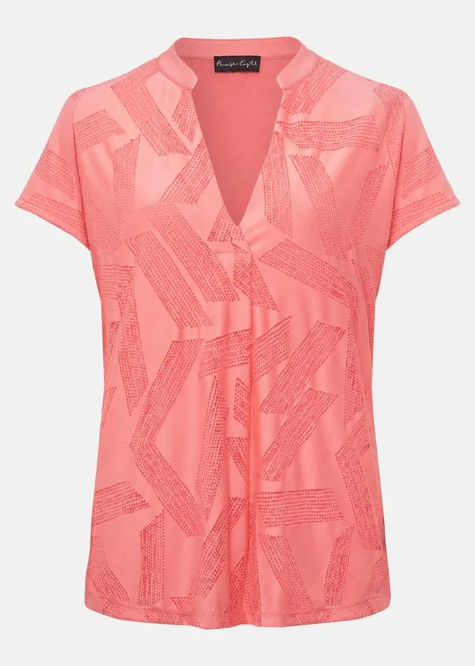 Women Phase Eight Tops and TShirts Mylah Burnout Abstract Top Apricot