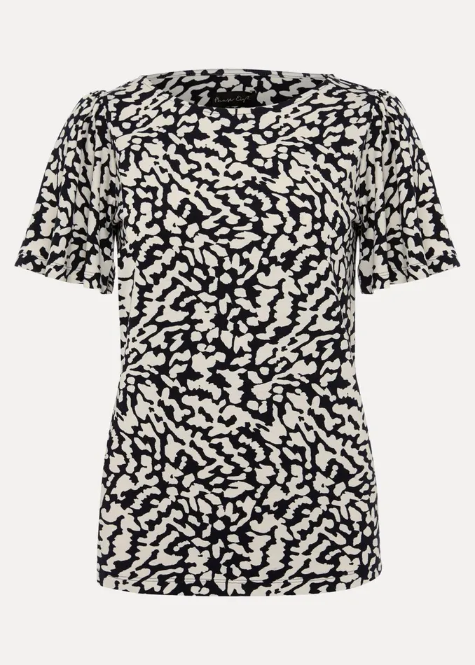 Women Phase Eight Tops and TShirts Nayana Jersey Abstract Top Washed Black