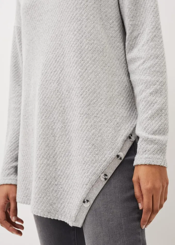Women Phase Eight Tops and TShirts Nico Asymmetric Textured Jersey Top Grey