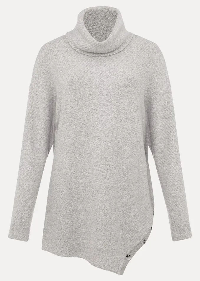 Women Phase Eight Tops and TShirts Nico Asymmetric Textured Jersey Top Grey