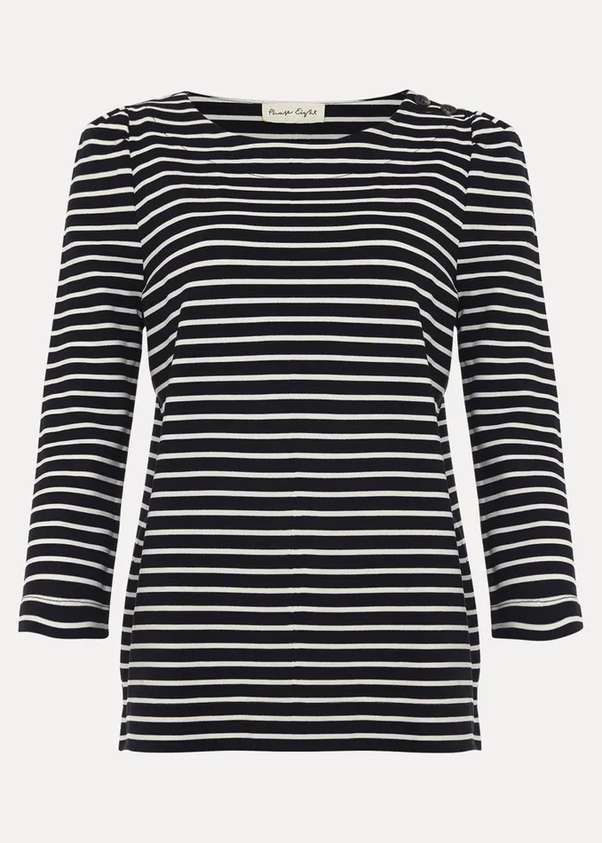 Women Phase Eight Tops and TShirts Orabella Stripe Top Navy
