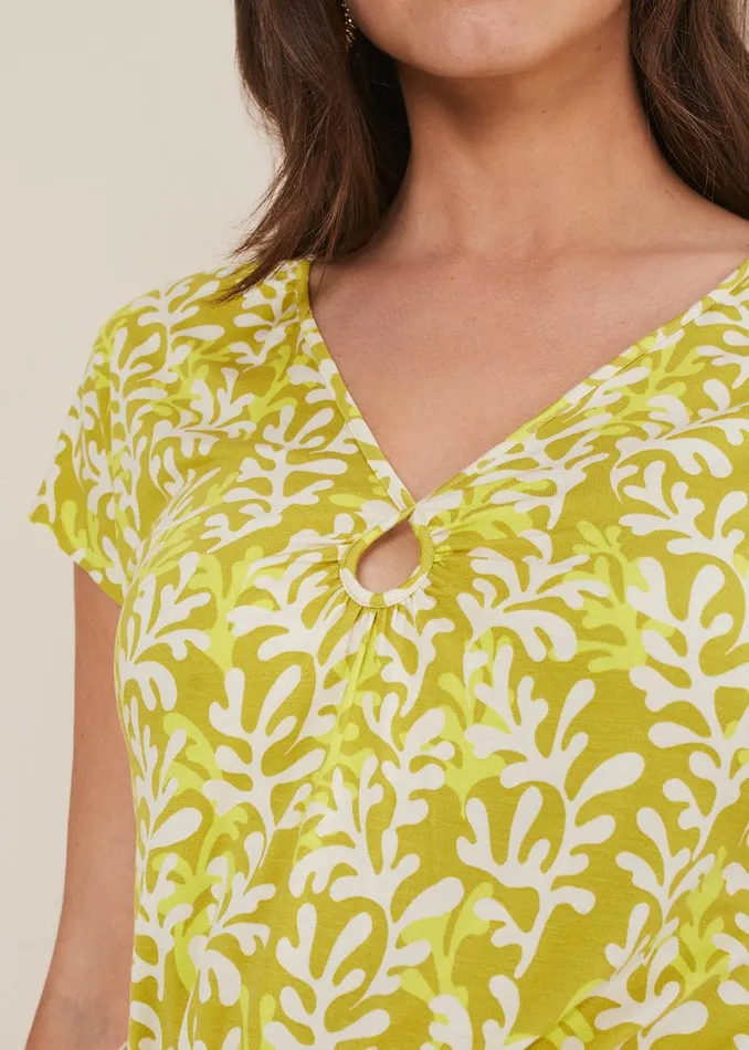 Women Phase Eight Tops and TShirts Rena Keyhole Top Yellow