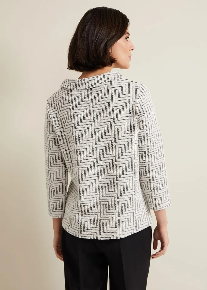 Women Phase Eight Tops and TShirts Rena Textured Top Ivoryblack