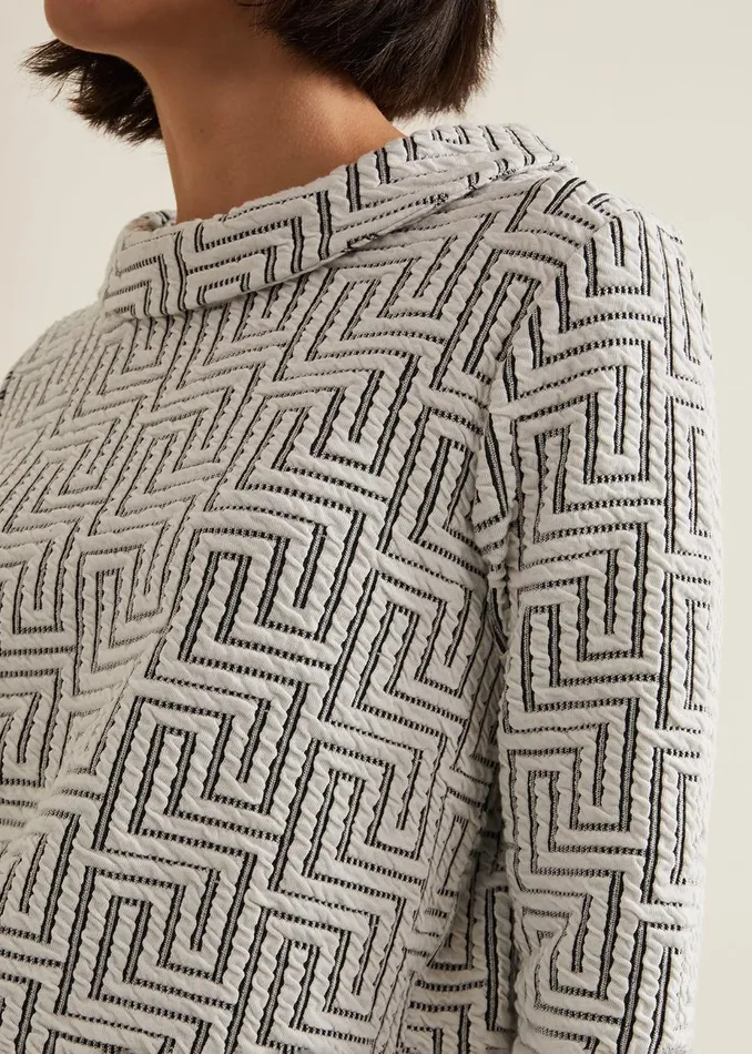 Women Phase Eight Tops and TShirts Rena Textured Top Ivoryblack