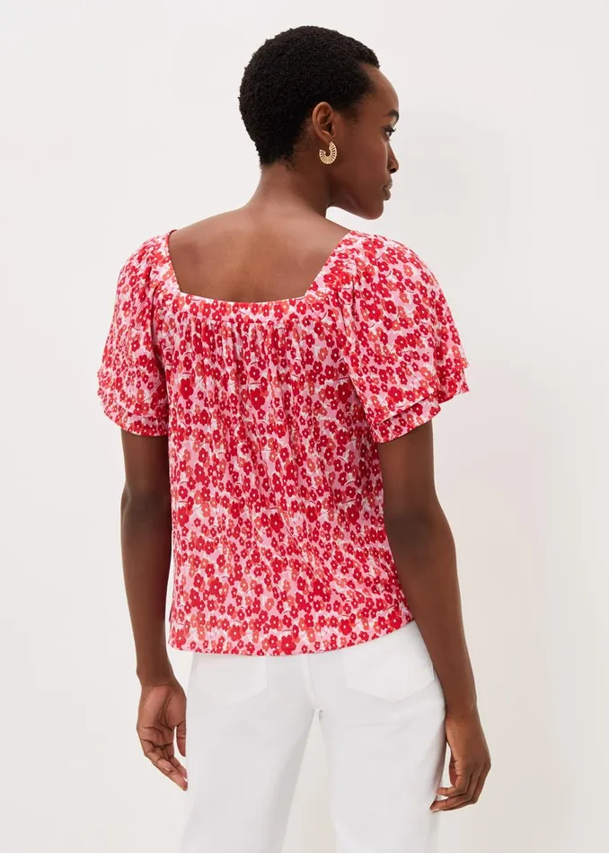 Women Phase Eight Tops and TShirts Saffy Floral Square Neck Top Multicoloured