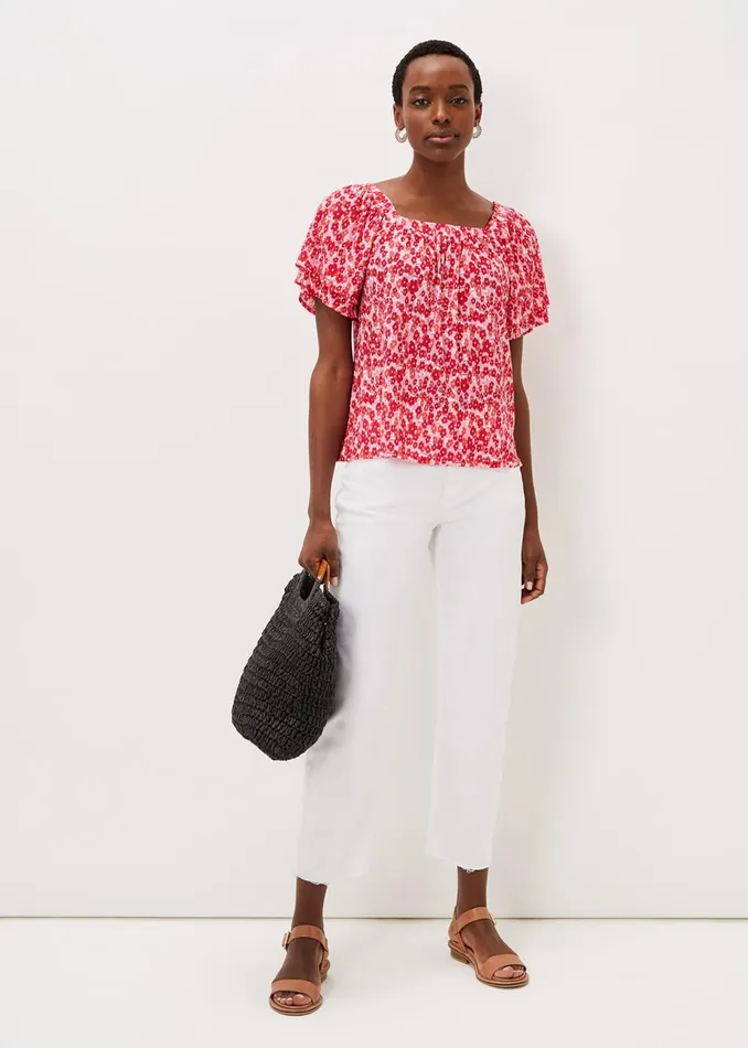 Women Phase Eight Tops and TShirts Saffy Floral Square Neck Top Multicoloured