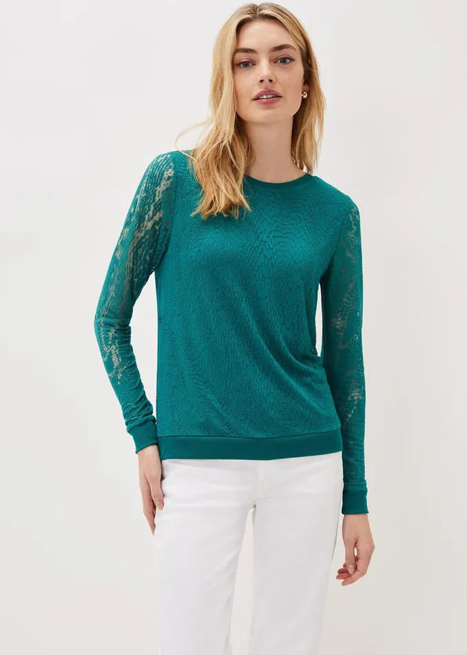 Women Phase Eight Tops and TShirts Sakuro Burnout Top Teal