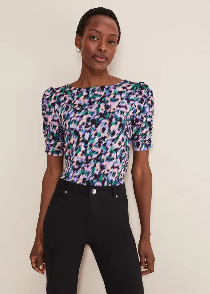Women Phase Eight Tops and TShirts Sasha Jersey Top Navy Multi