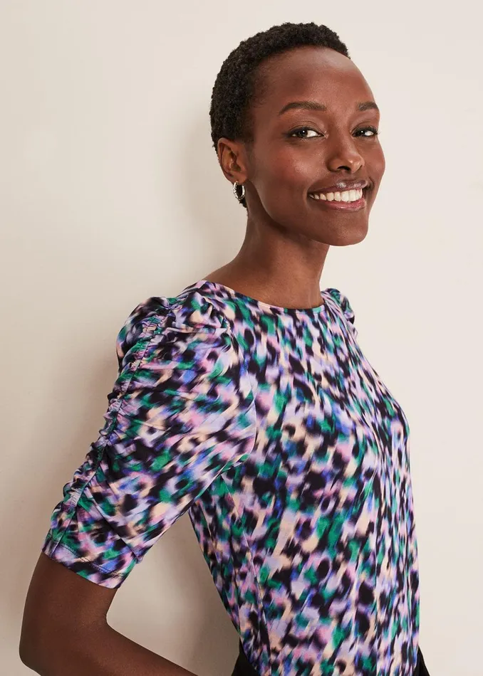 Women Phase Eight Tops and TShirts Sasha Jersey Top Navy Multi