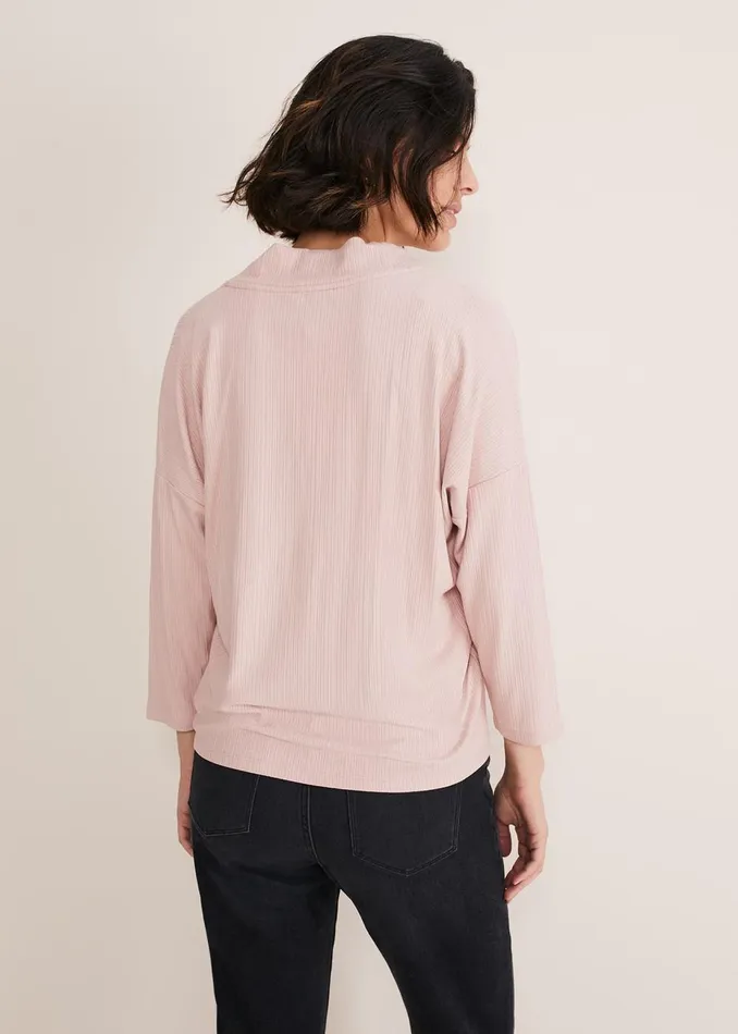 Women Phase Eight Tops and TShirts Shellie Textured V Neck Top Dusty Rose