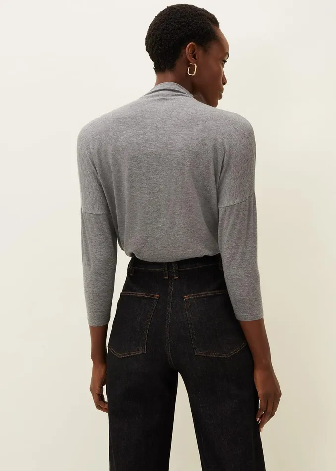 Women Phase Eight Tops and TShirts Shiloh Roll Neck Jersey Top Grey