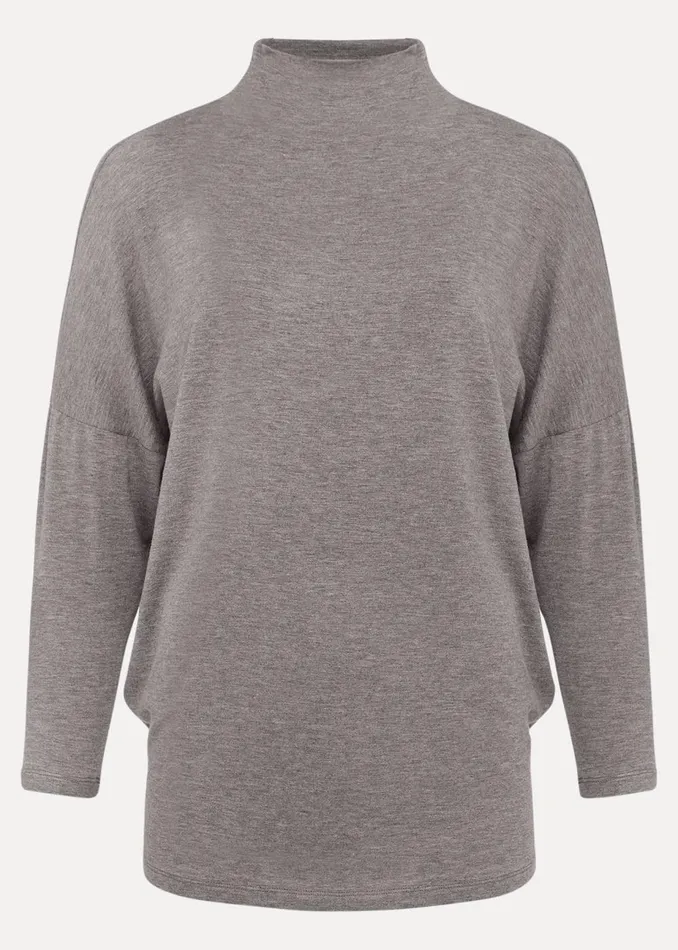 Women Phase Eight Tops and TShirts Shiloh Roll Neck Jersey Top Grey