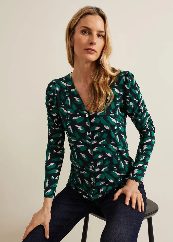 Women Phase Eight Tops and TShirts Sindy Animal Print Top Multicoloured