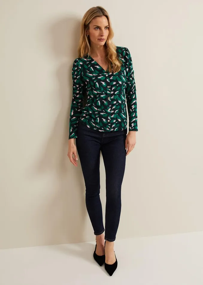 Women Phase Eight Tops and TShirts Sindy Animal Print Top Multicoloured