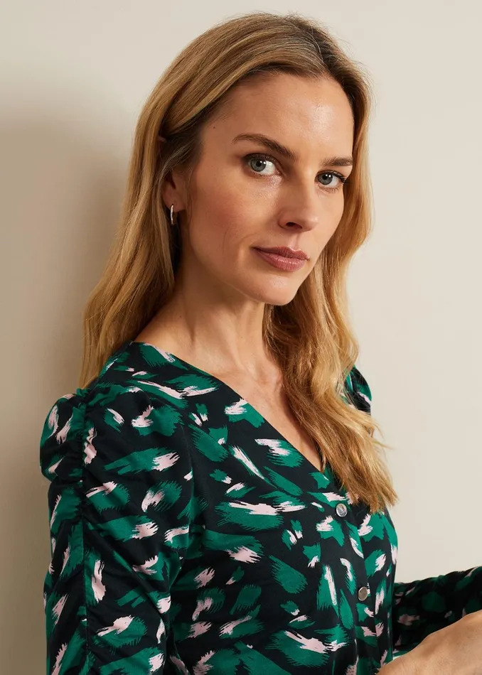 Women Phase Eight Tops and TShirts Sindy Animal Print Top Multicoloured
