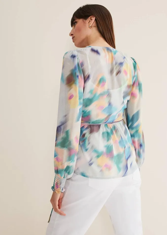 Women Phase Eight Tops and TShirts Sonya Printed Wrap Blouse Multicoloured