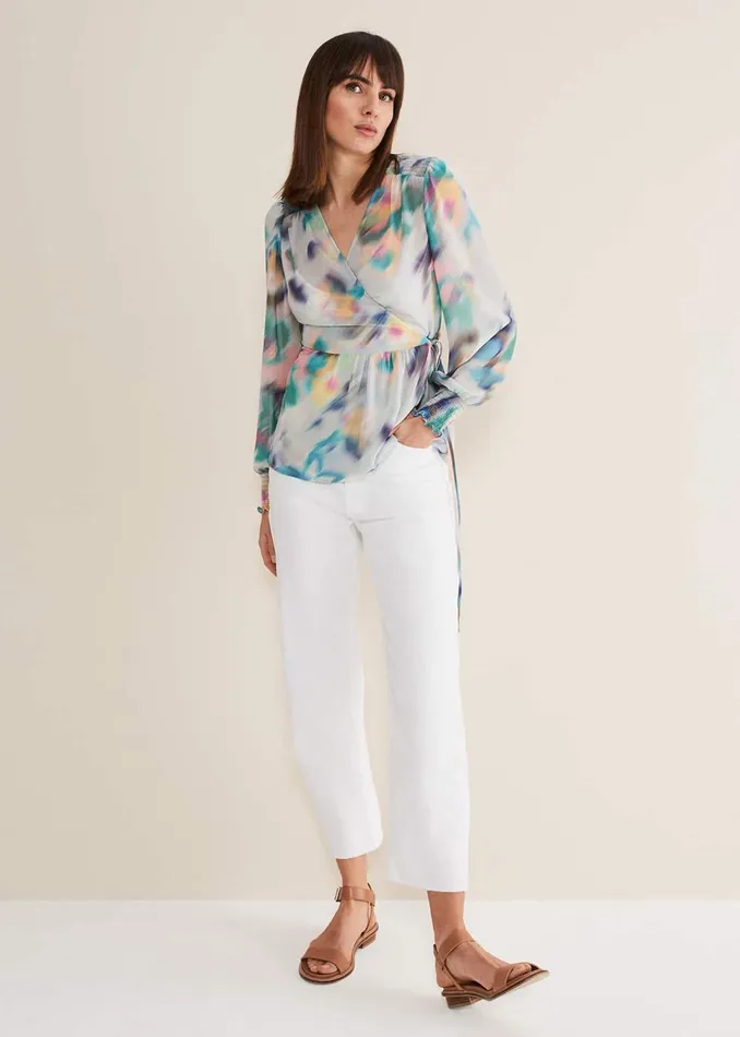 Women Phase Eight Tops and TShirts Sonya Printed Wrap Blouse Multicoloured