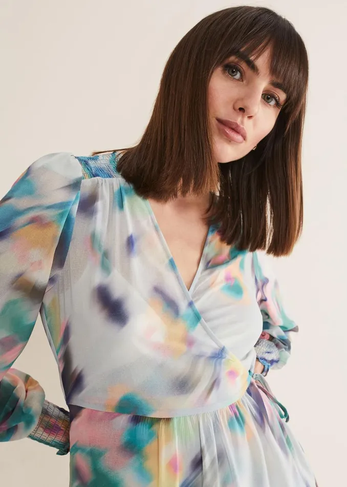Women Phase Eight Tops and TShirts Sonya Printed Wrap Blouse Multicoloured
