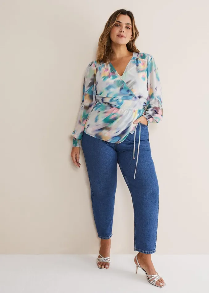 Women Phase Eight Tops and TShirts Sonya Printed Wrap Blouse Multicoloured