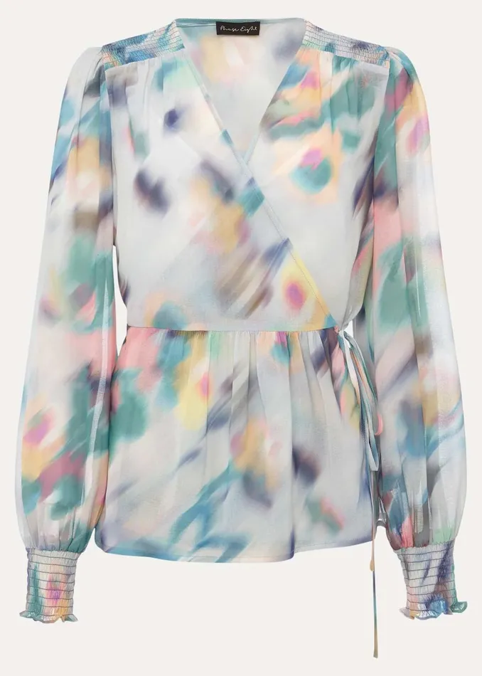 Women Phase Eight Tops and TShirts Sonya Printed Wrap Blouse Multicoloured
