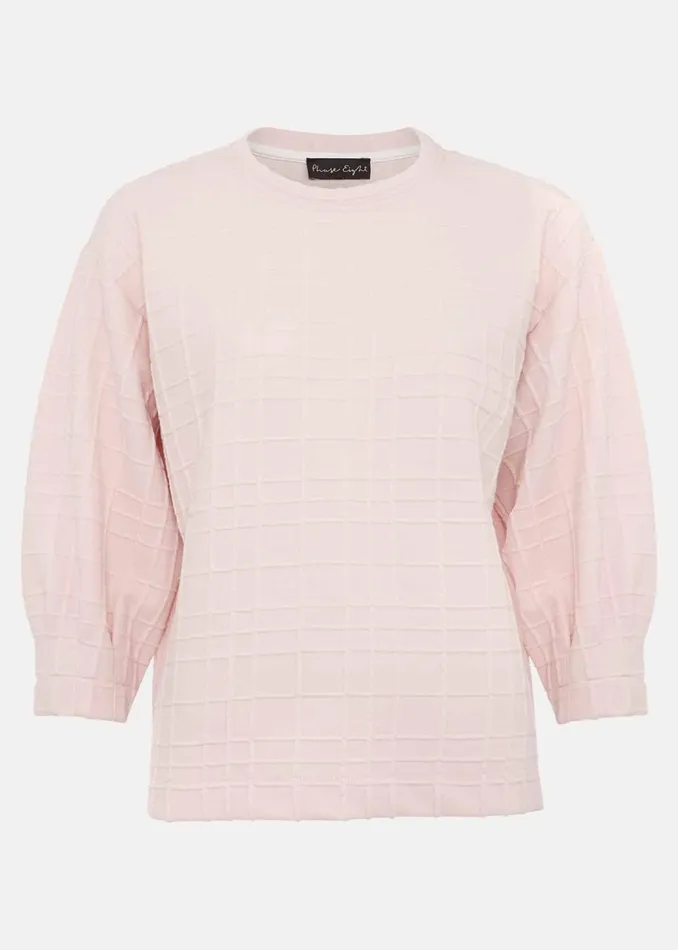 Women Phase Eight Tops and TShirts Tracy Check Textured Top Pink