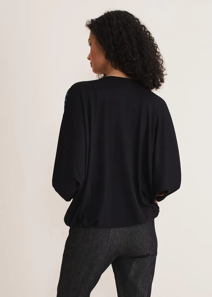 Women Phase Eight Tops and TShirts Tzara V Neck Top Blackmulti