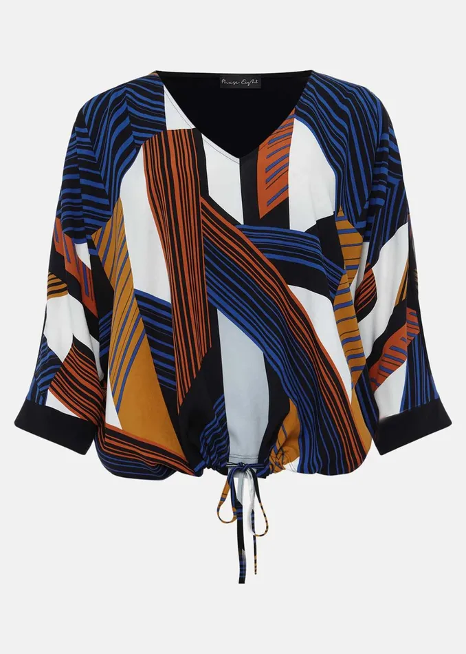 Women Phase Eight Tops and TShirts Tzara V Neck Top Blackmulti
