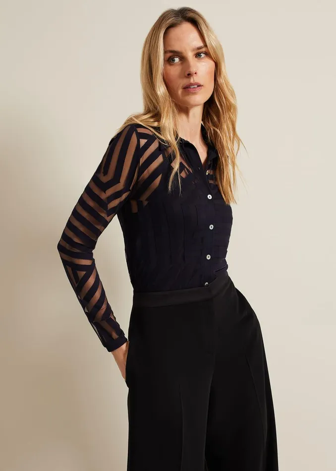Women Phase Eight Tops and TShirts Vida Burnout Top Navy