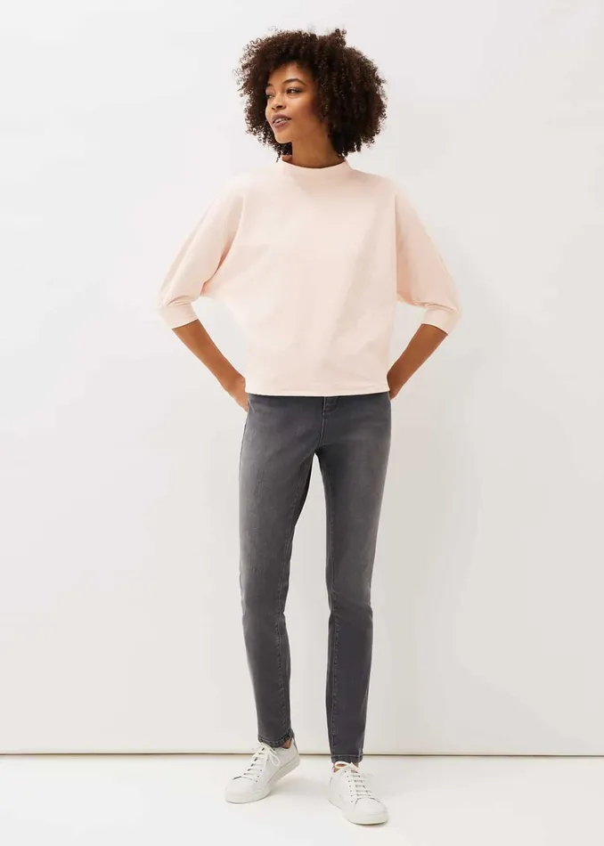 Women Phase Eight Tops and TShirts Vivvie Velvet Ribbed Top Soft Pink