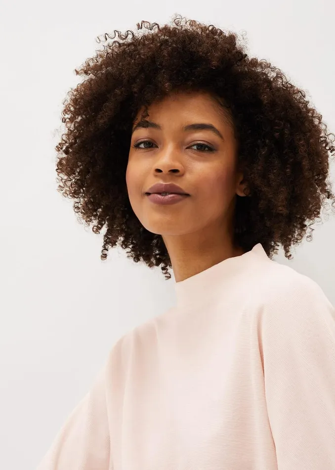 Women Phase Eight Tops and TShirts Vivvie Velvet Ribbed Top Soft Pink