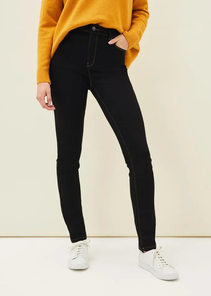 Women Phase Eight Trousers Abigial Sculpting Skinny Short Jean Black