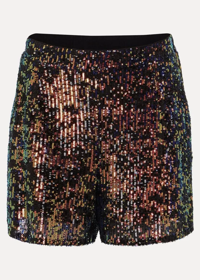 Women Phase Eight Trousers Adina Sequin Shorts Blackmulti