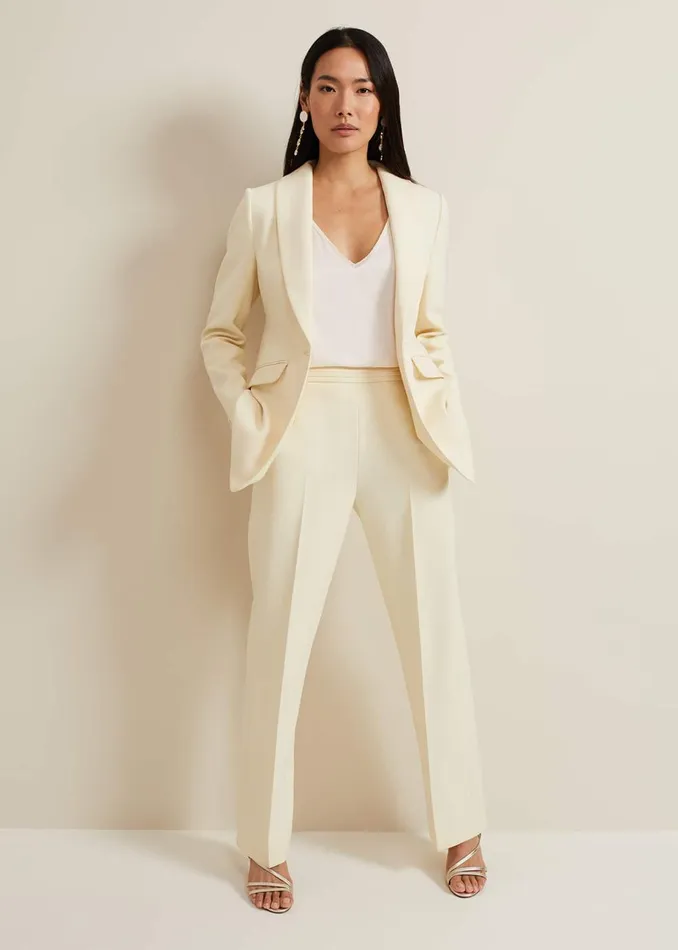 Women Phase Eight Trousers Alexis Pleat Waistband Suit Trouser Yellow