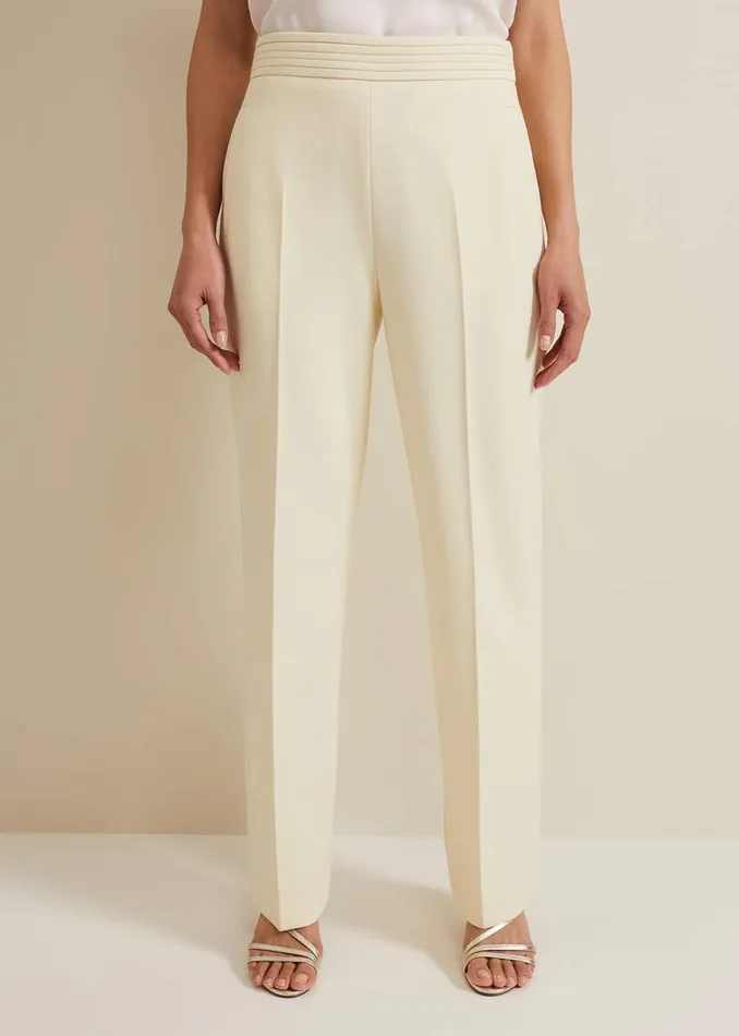 Women Phase Eight Trousers Alexis Pleat Waistband Suit Trouser Yellow