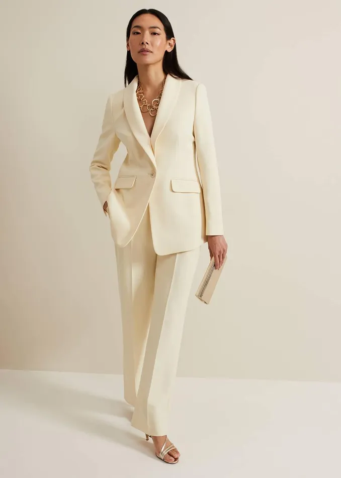 Women Phase Eight Trousers Alexis Pleat Waistband Suit Trouser Yellow