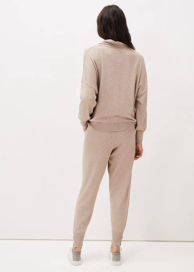 Women Phase Eight Trousers Alice Knitted CoOrd Joggers Mocha