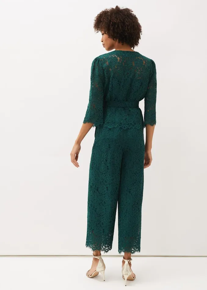 Women Phase Eight Trousers Aliza Lace CoOrd Trousers Pine