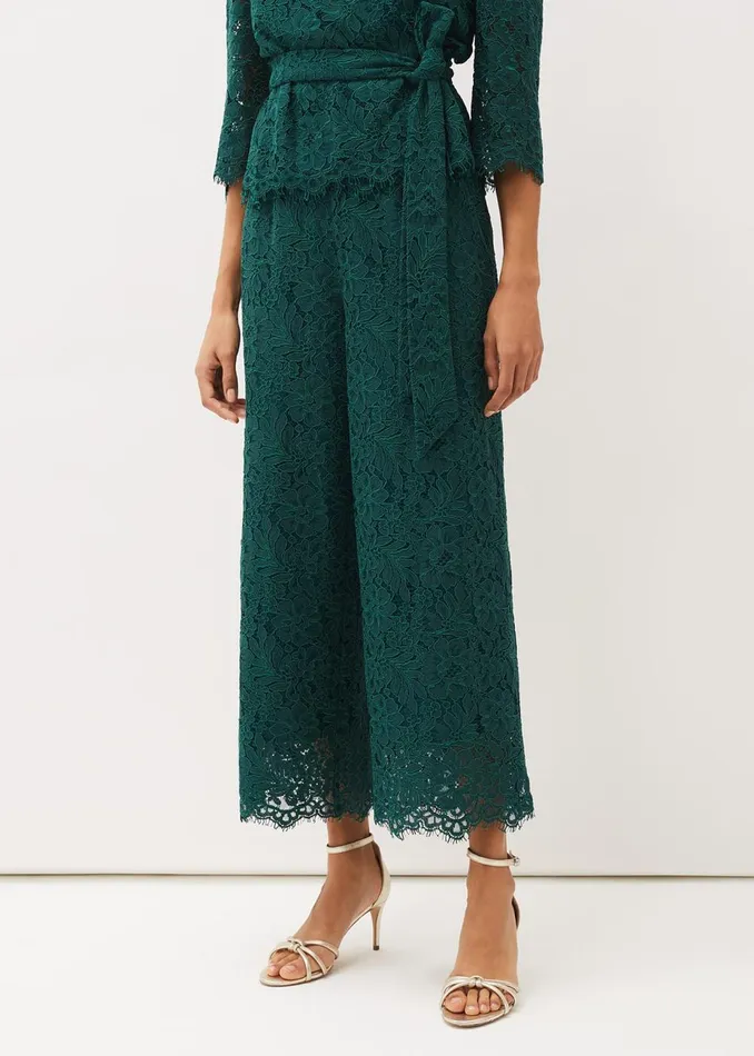Women Phase Eight Trousers Aliza Lace CoOrd Trousers Pine