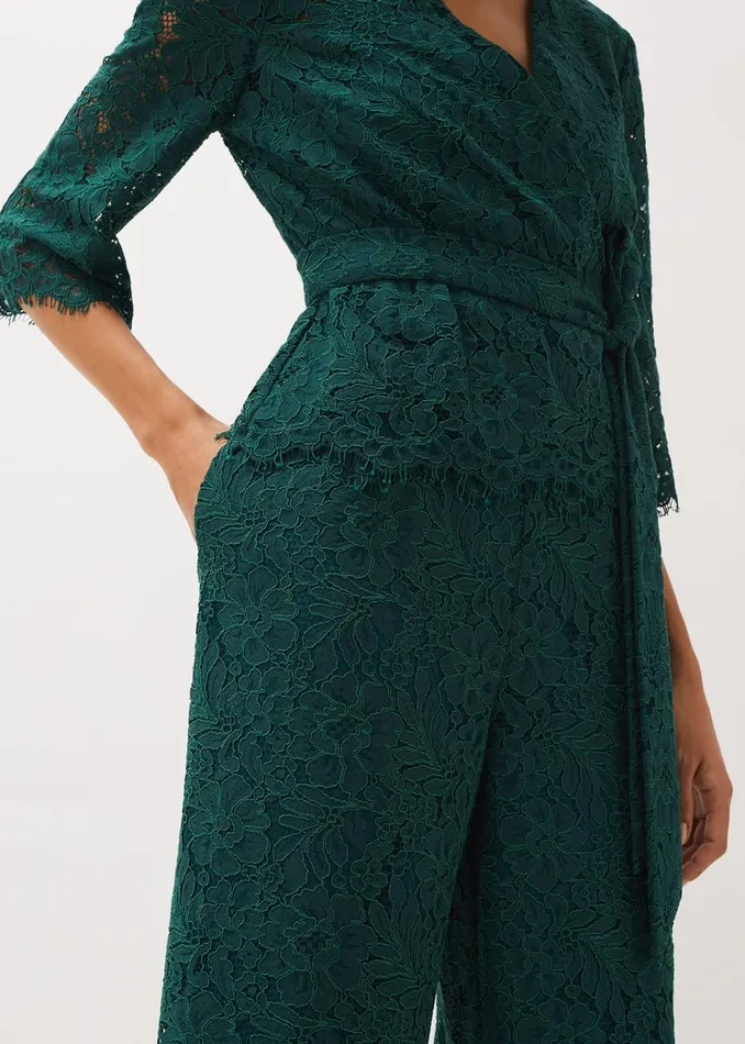 Women Phase Eight Trousers Aliza Lace CoOrd Trousers Pine