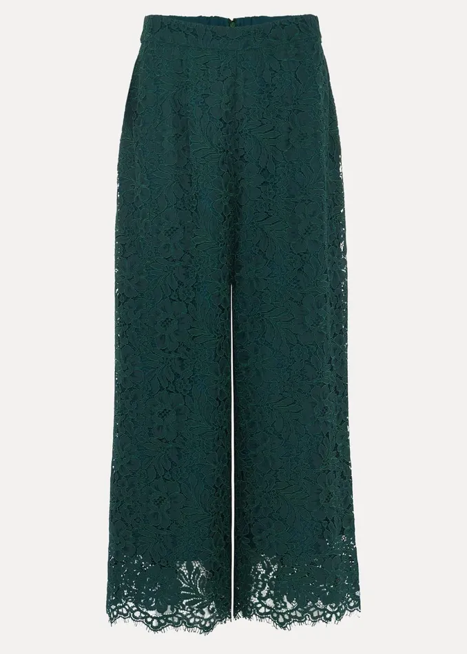 Women Phase Eight Trousers Aliza Lace CoOrd Trousers Pine