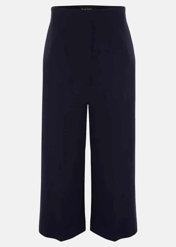 Women Phase Eight Trousers Aubrielle Clean Crepe Culotte Navy