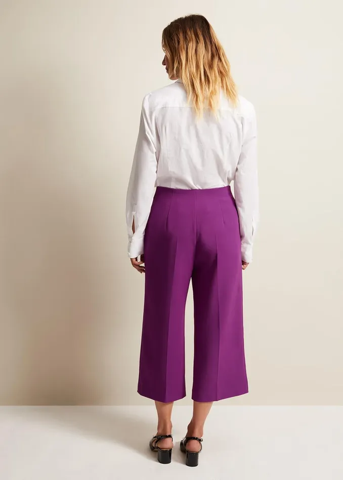 Women Phase Eight Trousers Aubrielle Clean Crepe Culotte Purple