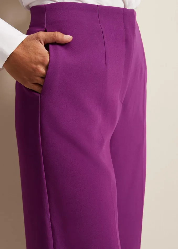 Women Phase Eight Trousers Aubrielle Clean Crepe Culotte Purple