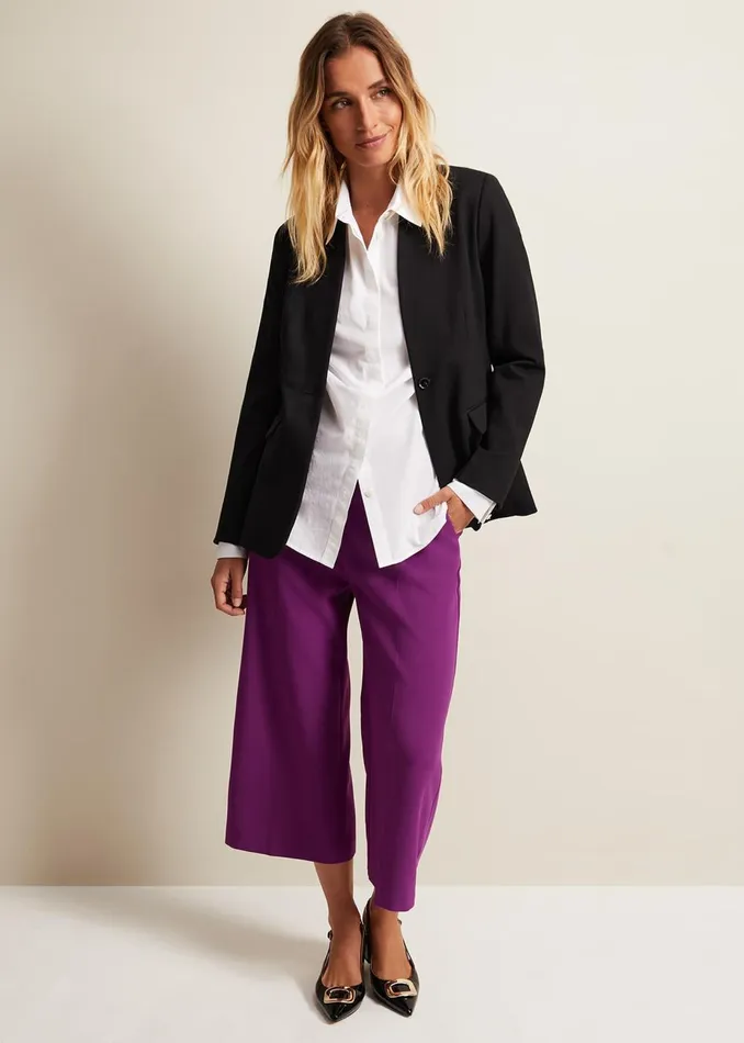 Women Phase Eight Trousers Aubrielle Clean Crepe Culotte Purple