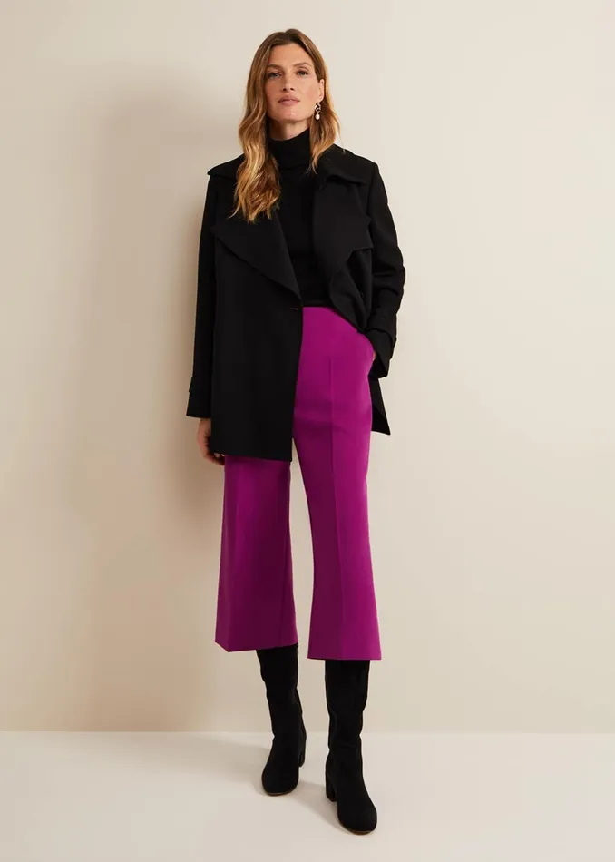 Women Phase Eight Trousers Aubrielle Clean Crepe Culotte Purple