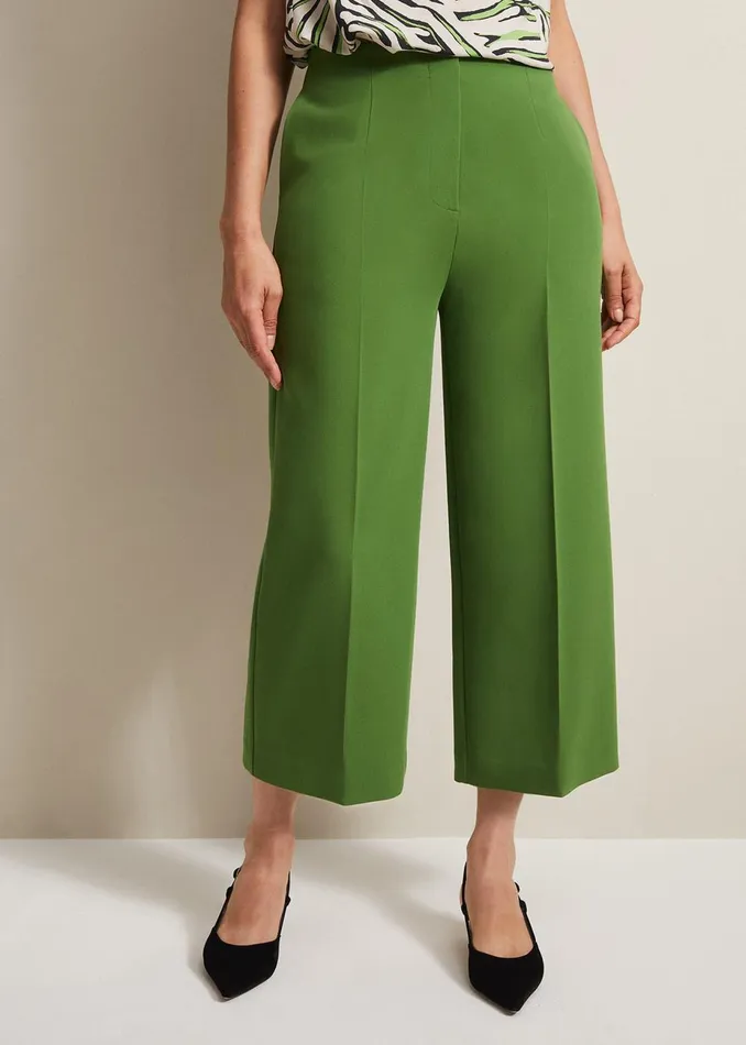 Women Phase Eight Trousers Aubrielle Wide Leg Culottes Green