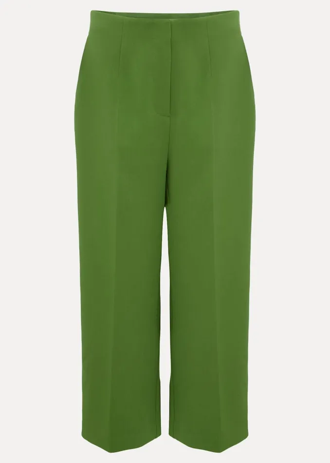 Women Phase Eight Trousers Aubrielle Wide Leg Culottes Green