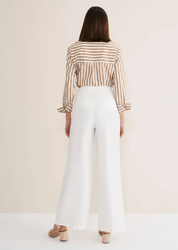 Women Phase Eight Trousers Bianca Wide Leg Suit Trousers Ivory